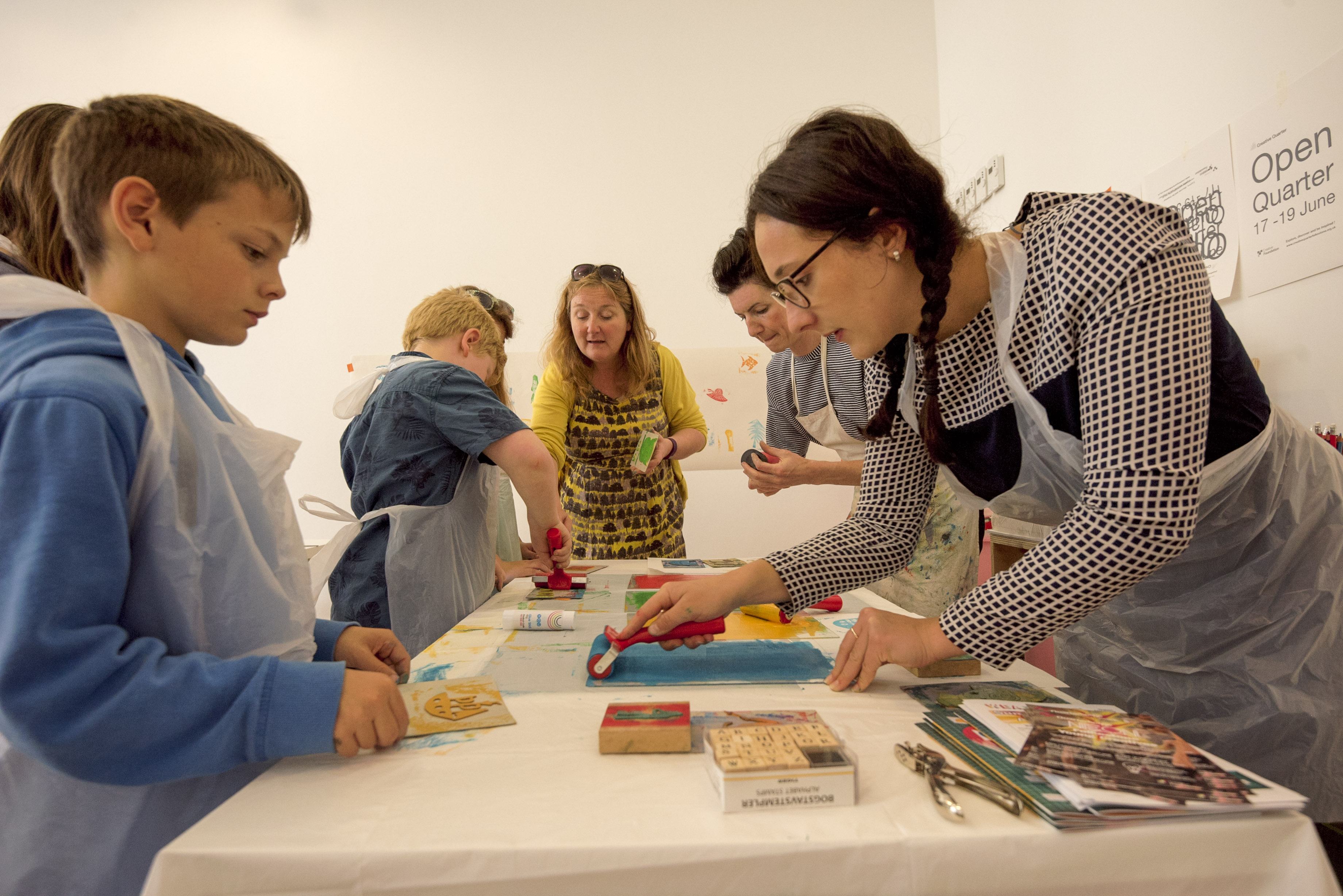 Family Printing Workshop at Block 67, Folkestone Creative Quarter, June 2016, photo by Ben Hart.jpg